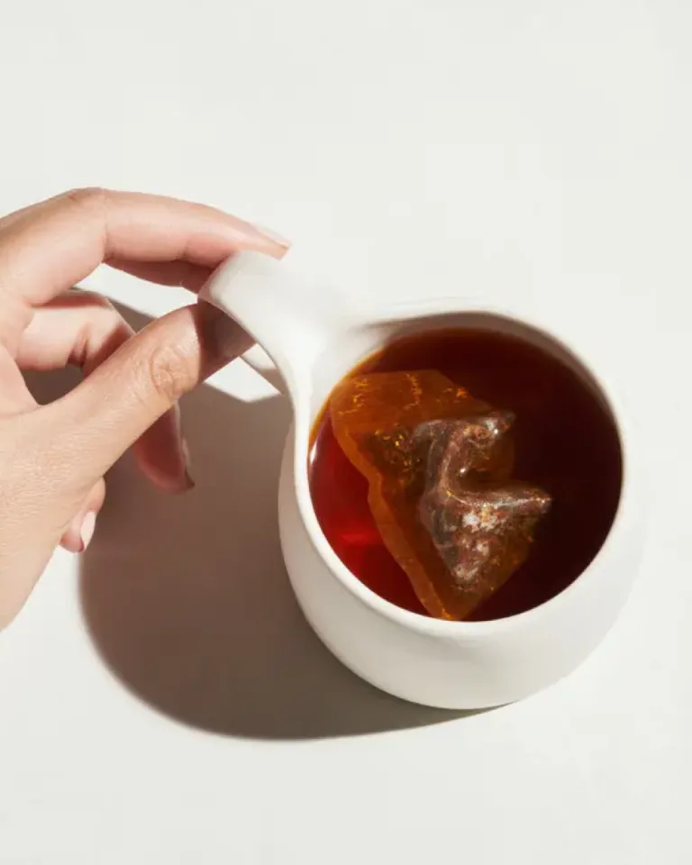 Detox tea with breakfast meal