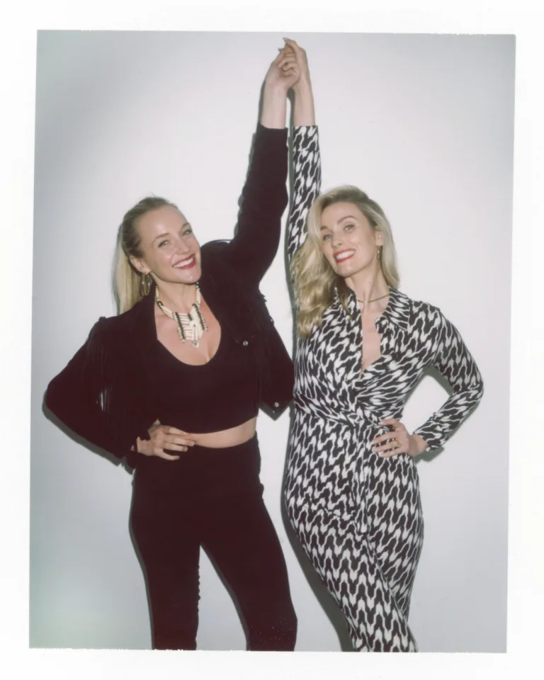 Polaroid Pictures of Danielle and Whitney speaking in Microphones