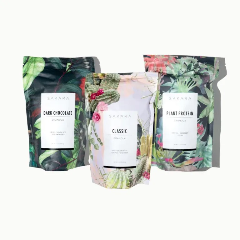 granola collection of three pouches, superfood ingredients