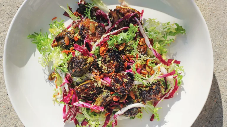 Crispy Balsamic Brussels Salad