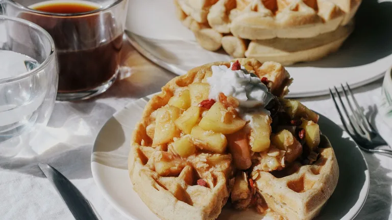 Fall Waffles And Stewed Apples