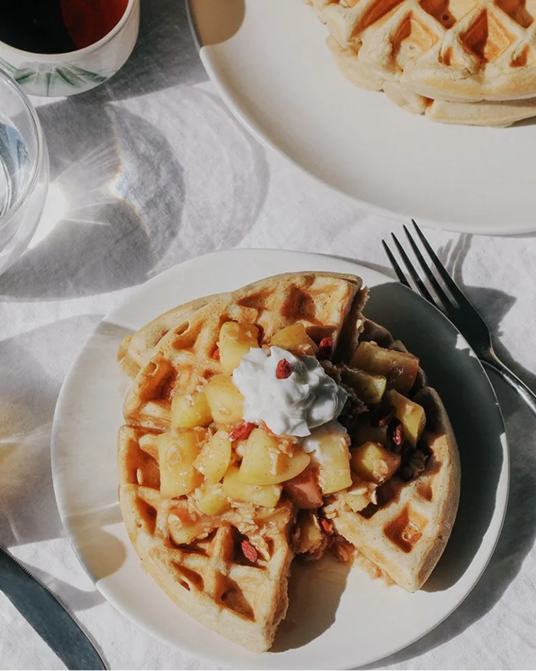 Fall Waffles And Stewed Apples