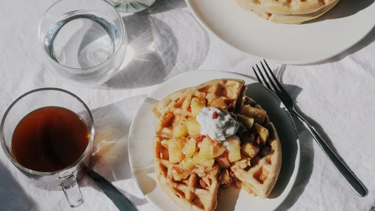 Fall Waffles And Stewed Apples