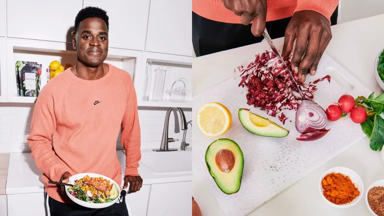 Joe Holder’s Chickpea Arugula “Bibimbap” Grain Bowl