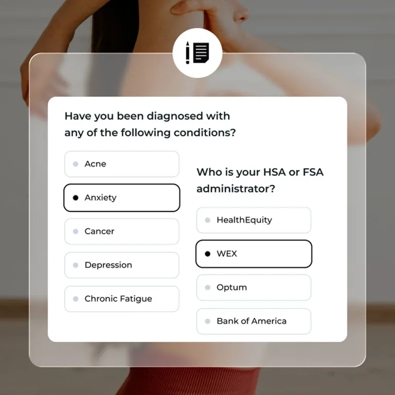 During checkout, you will complete a health assessment as step 2 in using HSA/FSA to checkout with supplements.